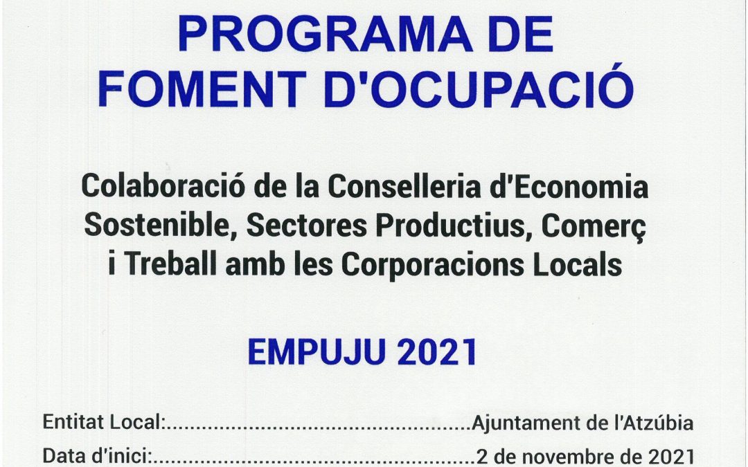 Programa de foment d’ocupació – EMPUJU 2021