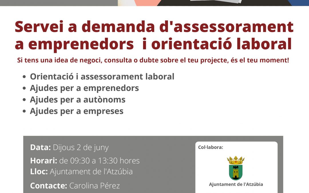 Servei a demanda d’assessorament a emprenedors i orientació laboral 2/06/2022