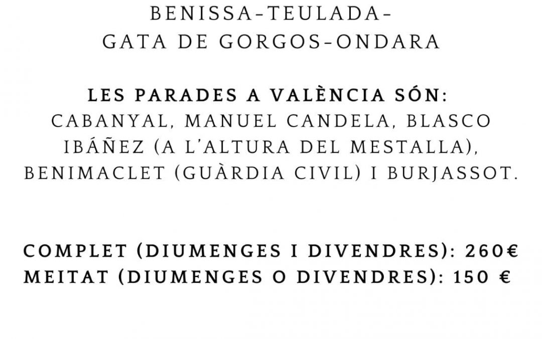 Arriba el bus estudiantil de la Marina Alta