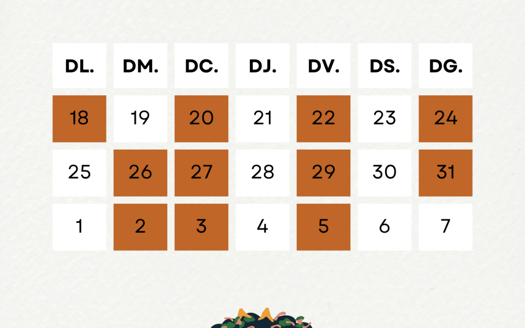 Calendari de recollida orgànic Nadal 2023-2024